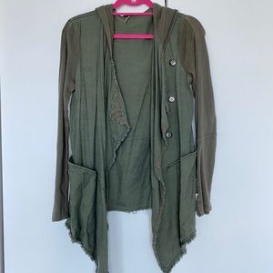 Free People Green Drape Jacket